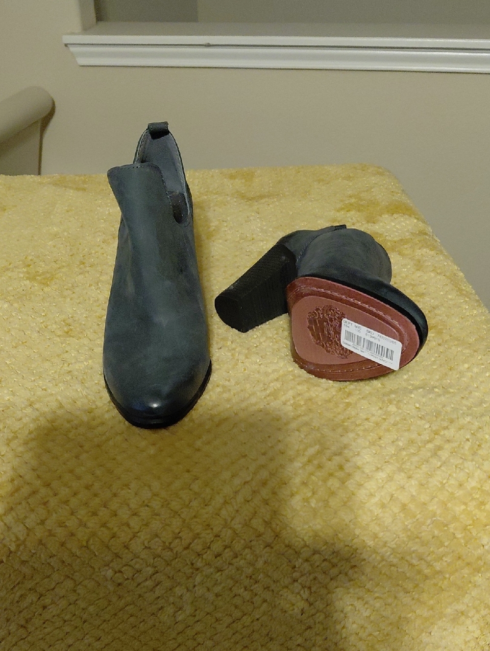 Slate Blue Suede Ankle Boots.  Size 8.5